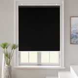 AOSKY Roller Window Shades Blackout Blinds for Windows Cordless Bedroom Shade Room Darkening Shades Door Blinds with Thermal Insulated Easy to Install for Home Office Bathroom W32xL72 Black AOSKY