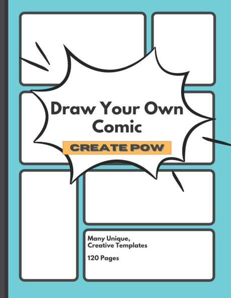 Make Your Own Comic: A Comic Creation Kit, Perfect Activity for Kids and Teens! (Blue Cover) WoodArtSupply