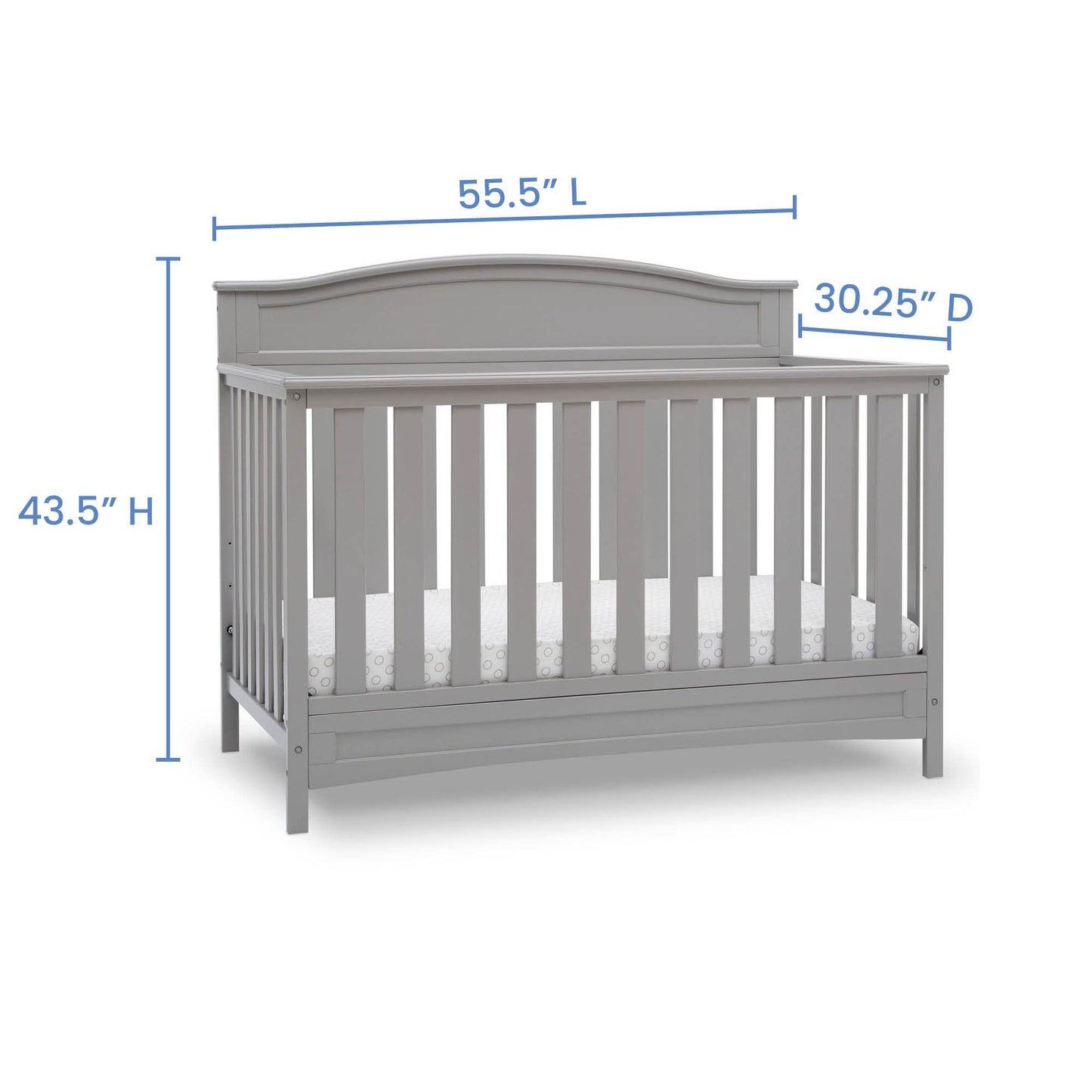 Delta Children Emery 4-in-1 Convertible Baby Crib, Pack of 1, Grey - WoodArtSupply