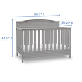 Delta Children Emery 4-in-1 Convertible Baby Crib, Pack of 1, Grey Delta Children