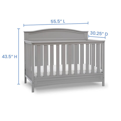 Delta Children Emery 4-in-1 Convertible Baby Crib, Pack of 1, Grey