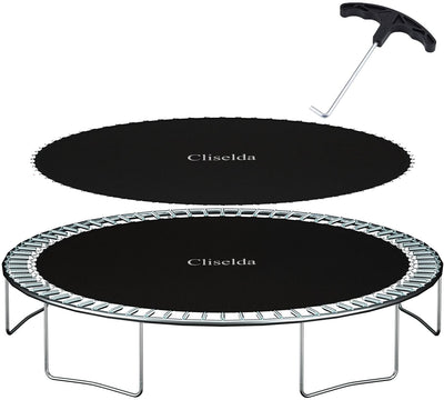 Cliselda Trampoline Replacement Mat, Fits 14 ft Round Trampoline Frame with 72 V-Rings and Spring Tool, Fits 6.5-7" Springs, 147 inch Jumping Mat (Excluding Frame and Spring)