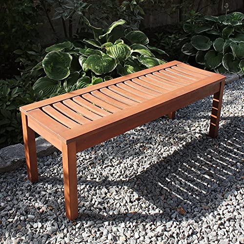 Achla Designs 125-0003 Backless, 4 ft Natural Finish Bench, 48-in L - WoodArtSupply