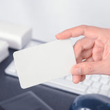 HEIHAK 100 PCS 3.4 x 2.1 Inch Sublimation Metal Business Cards, White Aluminum Blank Smooth Name Cards Gift Cards VIP Cards for Most Custom Laser Engraving, 0.01 inches Thick HEIHAK