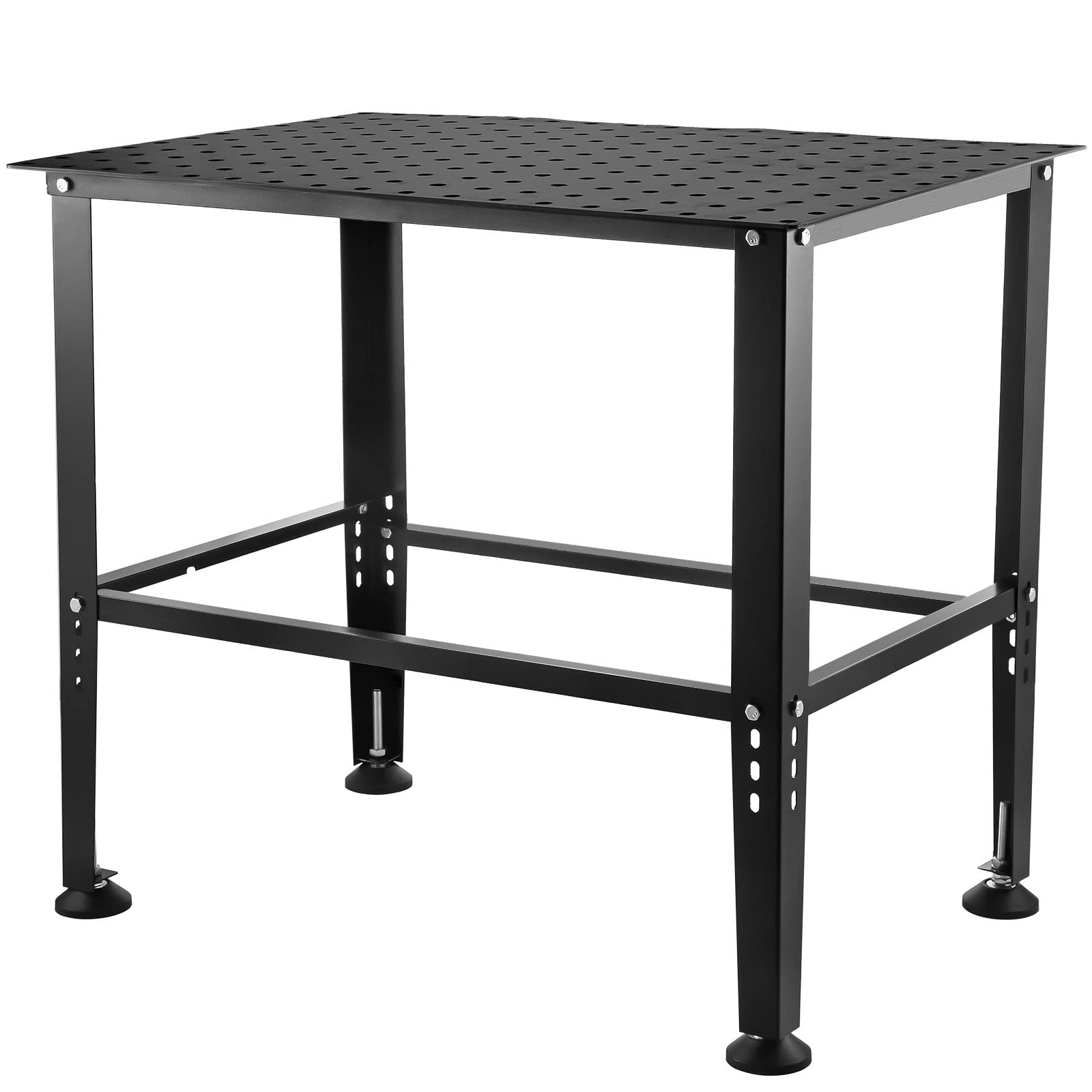 VEVOR Welding Table, 36" x 24" Adjustable Workbench, 0.12" Thick Industrial Workbench, 600lb Load Capacity Metal Workbench, Heavy Duty Carbon Steel Welding Table, Gray Steel Work Table w/Acce - WoodArtSupply