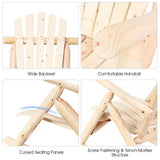 Giantex Log Wooden Rocking Chair, Wood Porch & Patio Rocker with Slatted Seat and Backrest, Adirondack Rocking Chair, Outdoor Accent Furniture for Balcony, Garden, Poolside, Backyard, Natural (1) Giantex