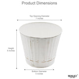 Hosley Metal Planters 7 Inches Diameter, Ideal Farmhouse Decor for Weddings, Gift Special Events Parties Outdoor PlantersWhite wash Hosley