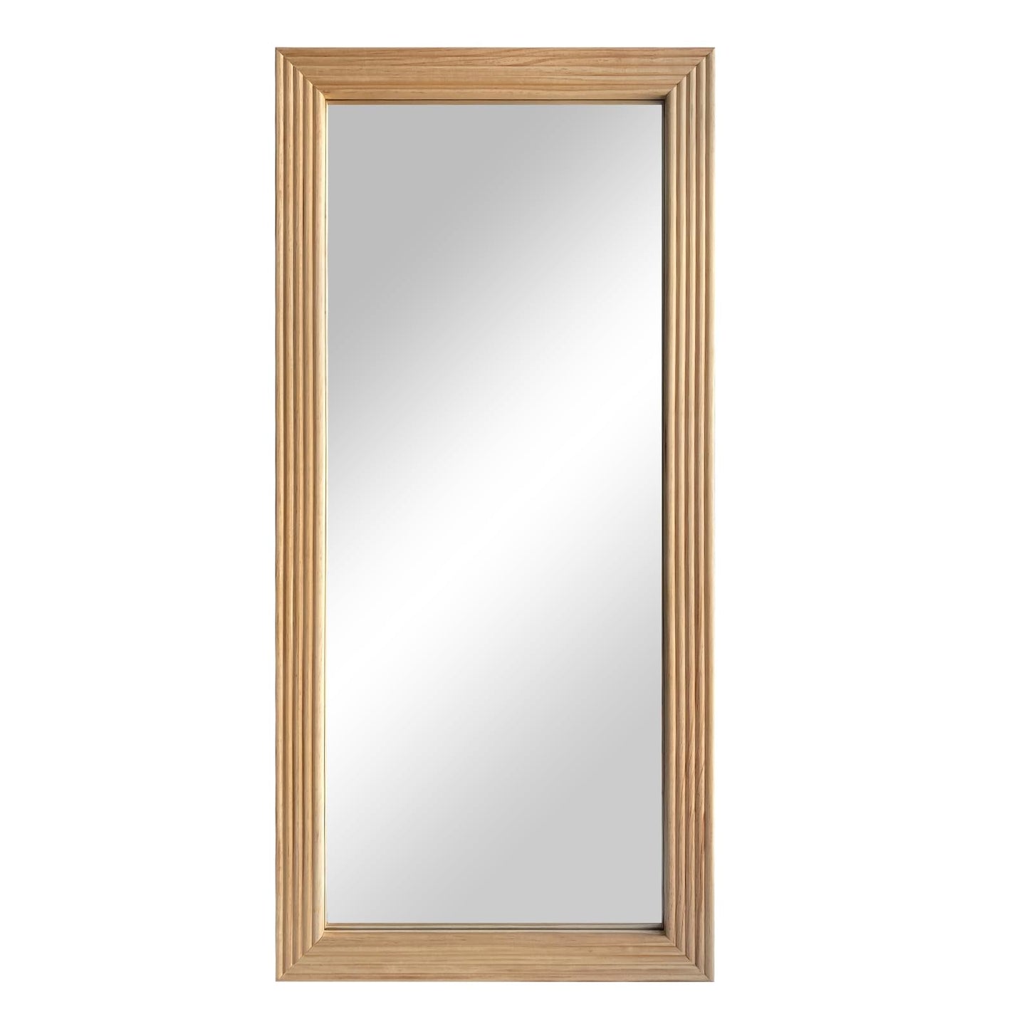 DAOYIJIAJU Large Wooden Framed Wall Mirror, Rustic Natural Wood Hanging Mirror, Farmhouse Wall Mirror for Bathroom Vanity Bedroom Living Room, Vertical or Horizontal Hanging, 47" x 22" - WoodArtSupply