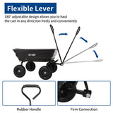 BILT HARD 4 Cu.Ft. 10" No-Flat Tires Poly Yard Dump Cart with 180° Rotating Handle, 600 lbs Capacity Heavy Duty Garden Carts and Wagons BILT HARD