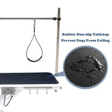 50 inch Professional Electric Dog Grooming Table - Height Adjustable Pet Grooming Table w/Grooming Arm, Anti Slip Tabletop & Powerful Motor, Heavy Duty Dog Grooming Station, White Ufyerutg