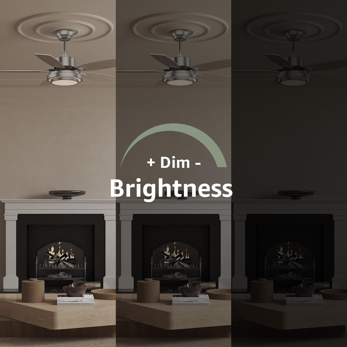 Fanbliss 42 Inch Nickel Ceiling Fans with Lights and Remote Control for Bedroom, Modern Ceiling Fan with Quiet Reversible DC Motor, 3CCT, Dimmable, LED for Living Room, Patio, Indoor and Outdoor Fanbliss