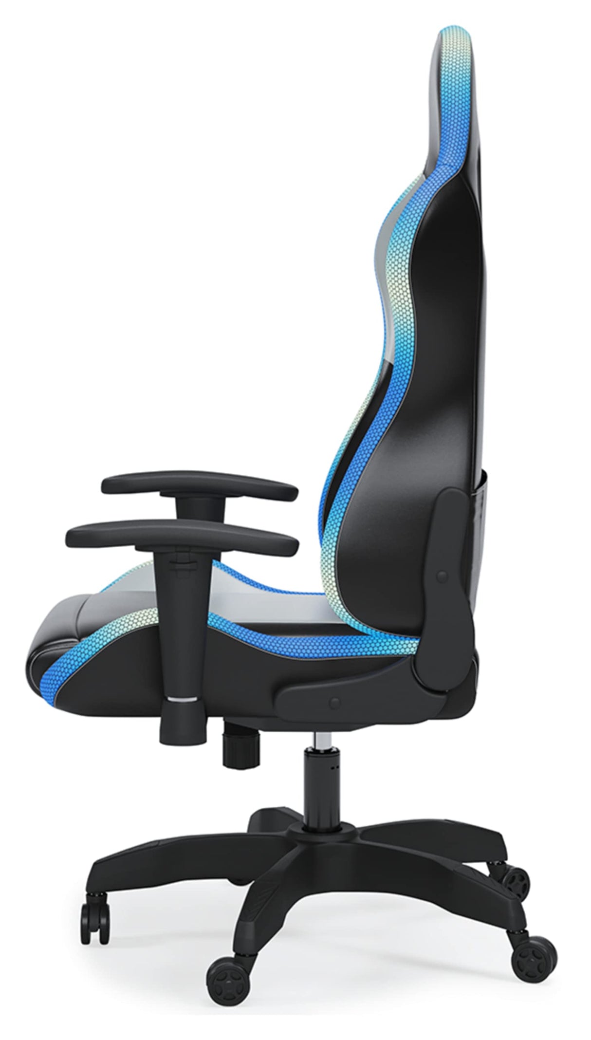 Signature Design by Ashley Lynxtyn Swivel Home Office Gaming Chair with LED Lighting, Black & Gray Signature Design by Ashley