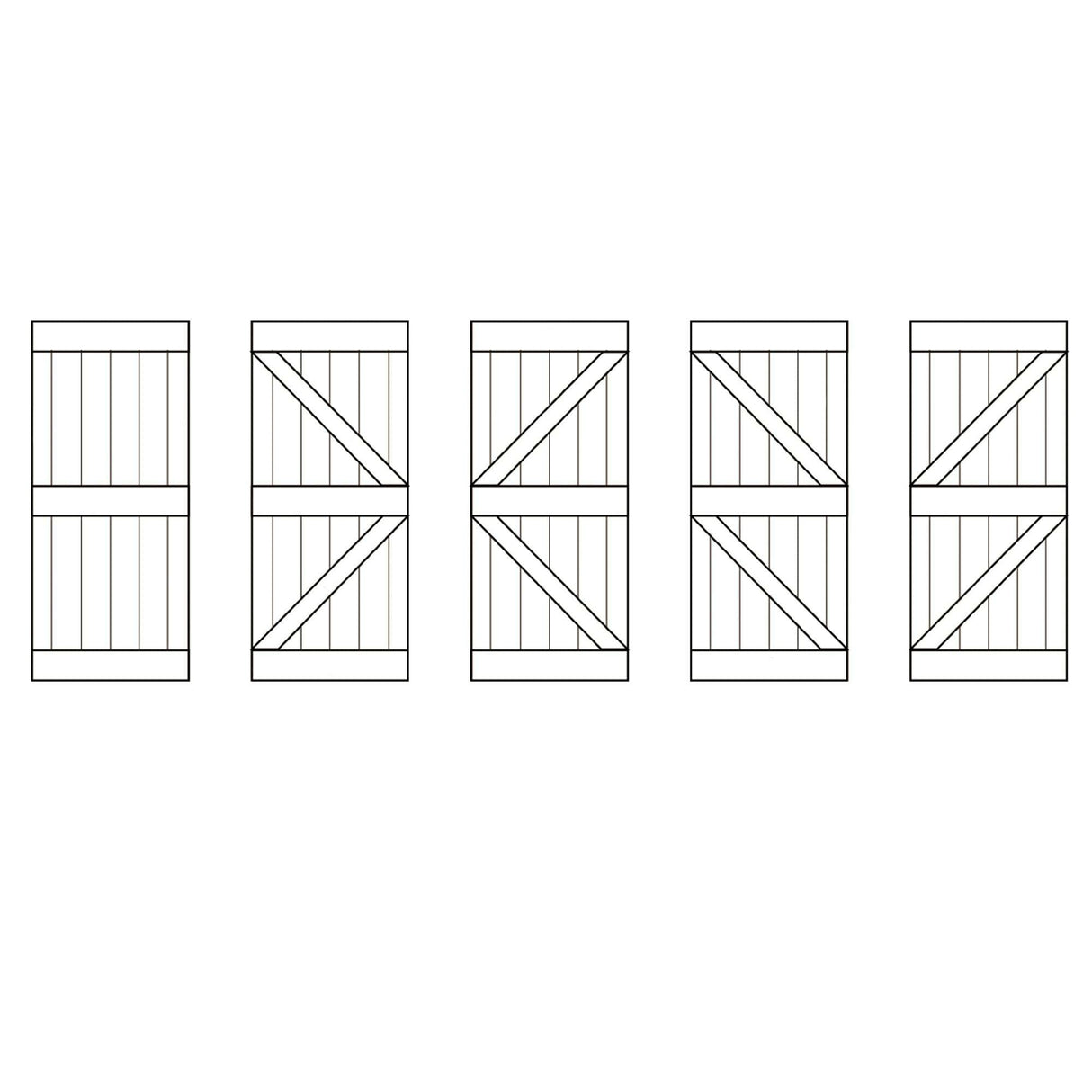 ISLIFE K Series Brown/Walnut Finished DIY Solid Wood Interior Sliding Barn Door Slab(Hardware Kit NOT Included)(36in.X84in.) ISLIFE
