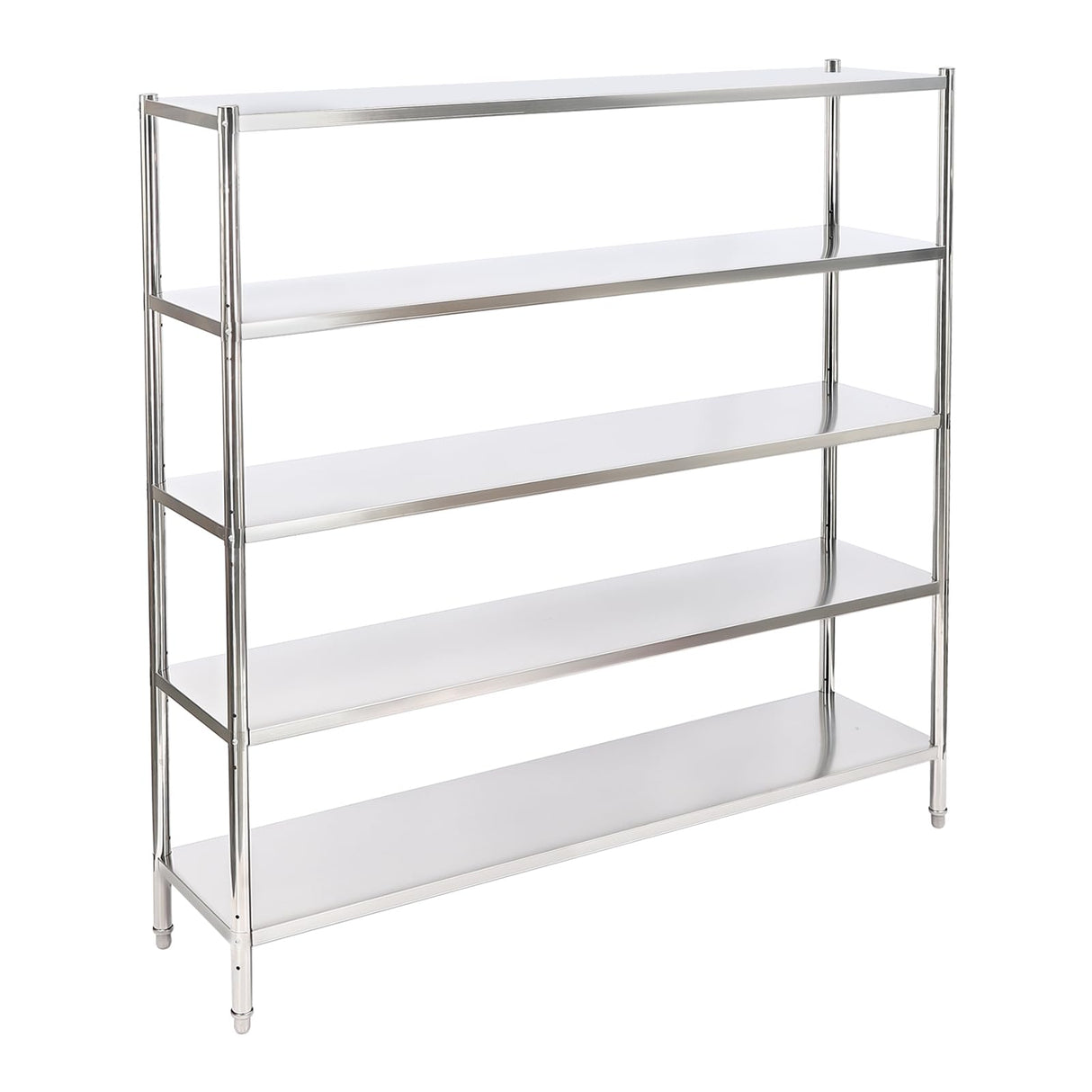 DYNAMI 5-Tier Stainless Steel Shelving, Adjustable Height Stainless Steel Storage Shelf Industrial Storage Rack,Load 330lb Per Shelf,for Kitchen Office Garage (5-Tier,70.2in W x 16.6in D x 70in H) DYNAMI