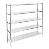 DYNAMI 5-Tier Stainless Steel Shelving, Adjustable Height Stainless Steel Storage Shelf Industrial Storage Rack,Load 330lb Per Shelf,for Kitchen Office Garage (5-Tier,70.2in W x 16.6in D x 70in H) DYNAMI