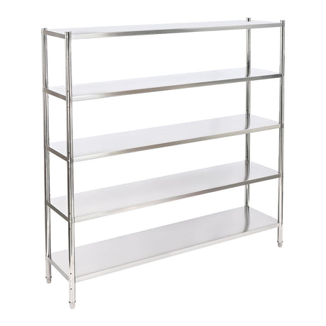 DYNAMI 5-Tier Stainless Steel Shelving, Adjustable Height Stainless Steel Storage Shelf Industrial Storage Rack,Load 330lb Per Shelf,for Kitchen Office Garage (5-Tier,70.2in W x 16.6in D x 70in H) DYNAMI