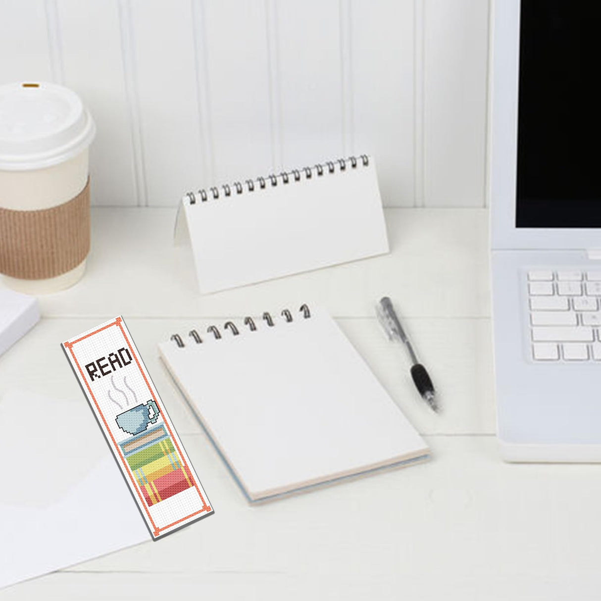 FREEBLOSS 6 Set Cross Stitch Bookmark Kit Cross Stitch Kit Cute Stamped Embroidery Bookmark with Instruction for Adults DIY Stitching Kits 8''x2.4'' FREEBLOSS