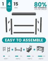 SERWALL 41" Outdoor Bar Table, All Weather HDPE Patio Bar Counter Height Table, Rectangle Patio Bar Table for Outside, Garden, Backyard, Balcony, Poolside, Grey SERWALL