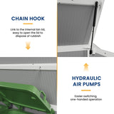 Amopatio 41 Cu Ft Outdoor Storage Shed, Horizontal Resin Trash Can Storage, Weather Resistance, Storage Box with Floor Included for Garden Tools, Lawn Mowers, Garbage Cans, Patio Use, Sandstone Amopatio