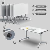Conference Table, Folding Conference Room Tables Office Table Flip Top Mobile Meeting Training Table with Wheels, Seminar Boardroom Table for Home Office Classr ( 4 Pack 63 x 23.6 x 29.5 inch ) Ysjndasm