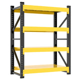 Kobito 4000LBS Garage Storage Shelves, 47" W Garage Shelving Heavy Duty Adjustable Shelving Unit, 4 Tier Metal Utitly Shelves Industrial Shelving for Warehouses,Basement,Black Yellow Kobito