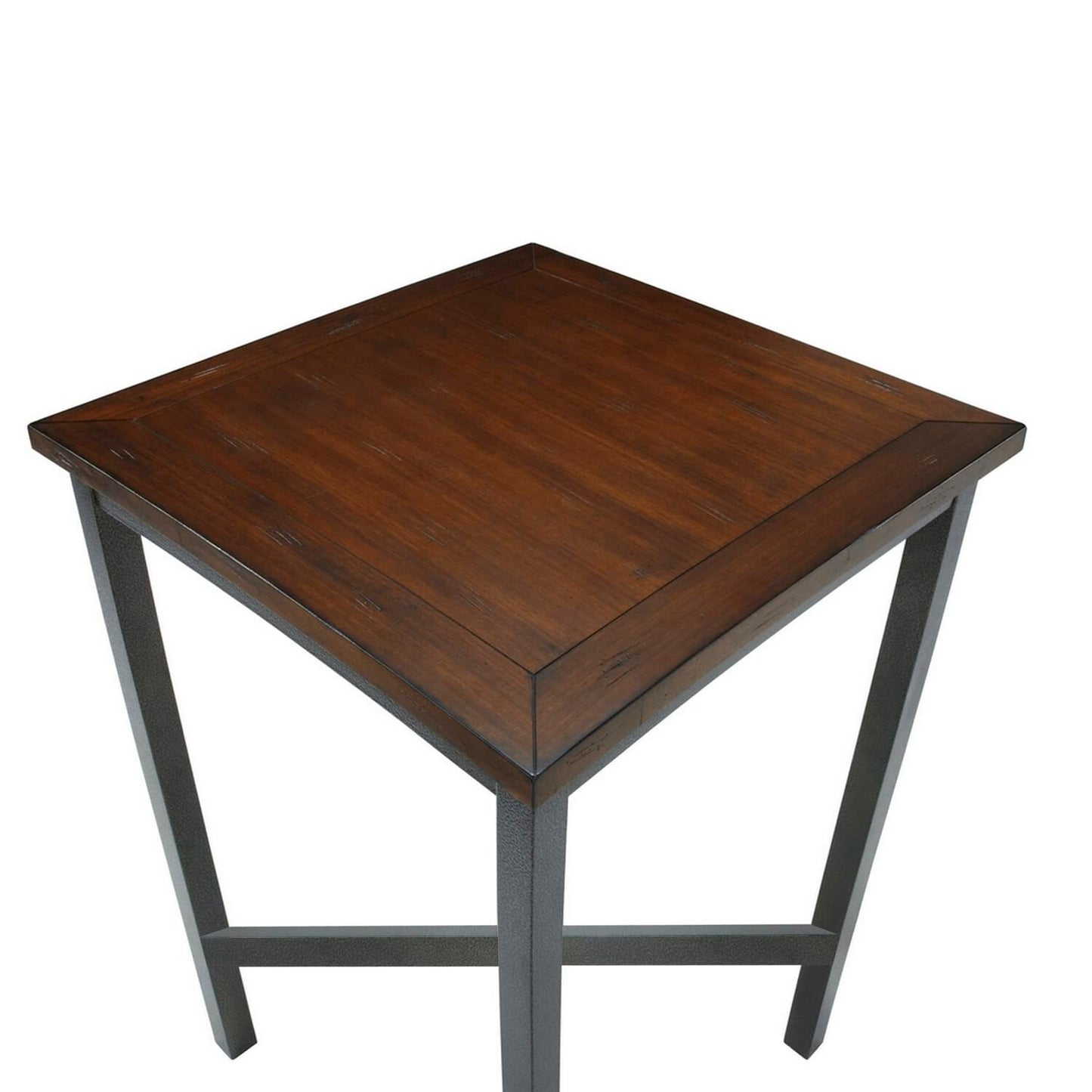 Home Styles Cabin Creek Bistro Table, Constructed from Hardwood Solids with a Chestnut Distressed Finish - WoodArtSupply