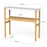 Wisuce Bamboo Shelf Indoor, 2 Tier Window Tall Stand Table for Multiple Plants… Wisuce