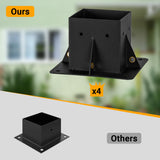 Neorexon Pergola Bracket Kit Elevated Wood Stand Kit Woodwork 4" x 4" (Actual 3.5" x 3.5"), Solid Steel Wooden Gazebo Kit for Outdoor, DIY Pergola Hardware Kit 4 PCS Base Brackets Neorexon