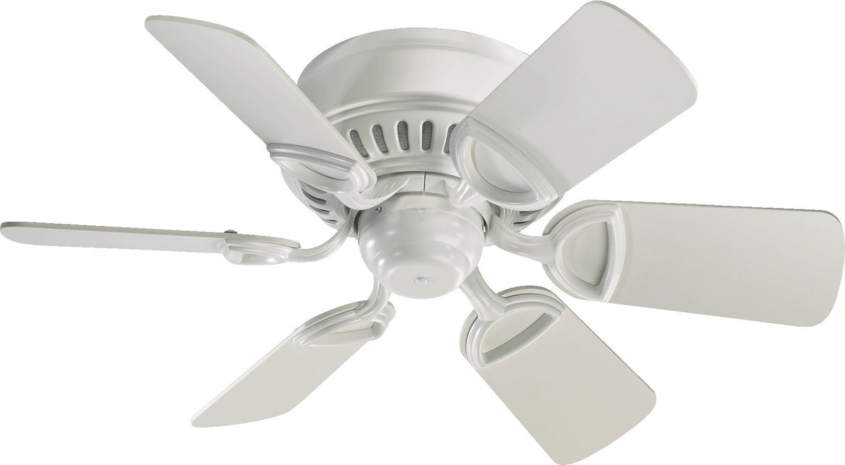 Quorum International 51306-8 6 I Medallion Collection 30 Inch Six Blade Ceiling Fan I Studio White Finish I Three Speed Reversible Motor I Traditional Style Fixture I Quorum