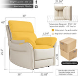 AIRSKY Genuine Leather Recliner Chair, Top Grain Leather, Italian Water-Washing Process, Lazy boy Recliner Chair, for Living Room, Theater Seating, Bedroom. R1, Beige AIRSKY