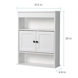 Zenna Home Bathroom Storage Wall Cabinet, Wooden Wall Mounted Storage Organizer, Ideal Medicine Cabinet or Over The Toilet Storage, White Zenna Home