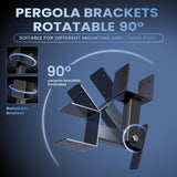 Pergola Roof Riser 3Pack Black Saddle 304 Stainless Steel Adjustable Angle Pergola Roof Riser Brackets for Patio Cover Wood Patio Pergola lunacme