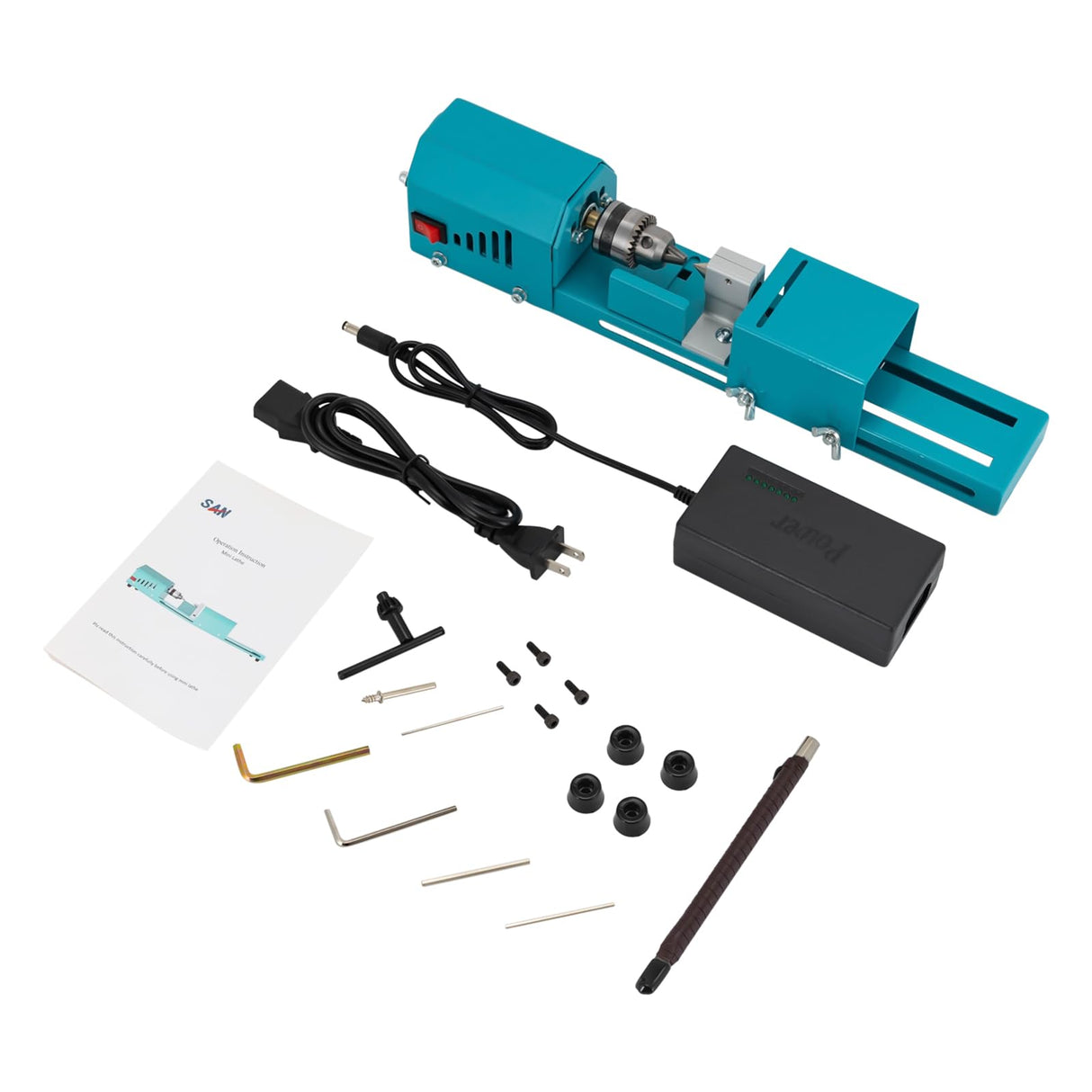 Mini Lathe Machine, 96W Wood Lathe Milling Machine for Table, Mini Wood Lathe,Used for Processing Small Leaf Rosewood, Basswood, Mmahogany ZGEXING