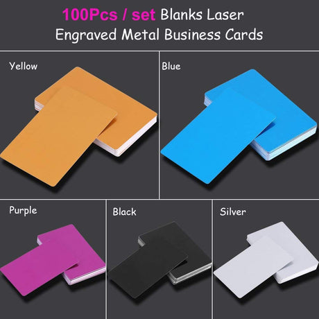 100 pcs Blank sublimation metal name card Thick Laser Metal Name Card printing blank business card use sublimation ink and paper (Silver ) Fdit