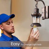 Rustic Light Fixtures, Oil Rubbed Bronze Finish Indoor Vintage Wall Light Wall Sconce Industrial Lamp Fixture Glass Shade Farmhouse Metal Sconces Wall Lights for Bedroom Living Room Cafe(1 Pack) Yisuro