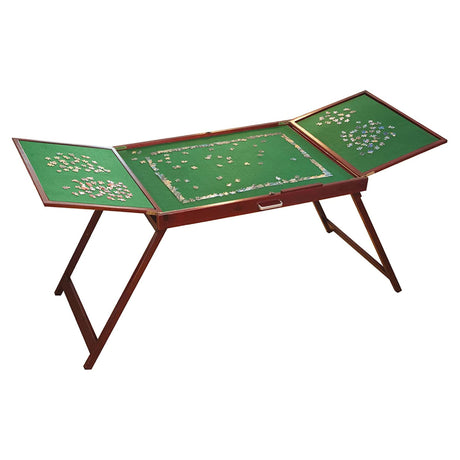 Bits and Pieces Fold-and-Go Wooden Jigsaw Table - Folding Jigsaw Puzzle Table - Puzzle Accessories - Portable Puzzle Table & Puzzle Storage- 25" x 34" Bits and Pieces