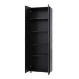 REALROOMS Basin 24" 2 Door Utility Storage Cabinet, Black REALROOMS