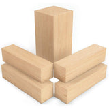 5 Pcs Basswood Carving Block, Natural Soft Wood Carving Block, 2 Sizes Portable Unfinished Wood Block, Carving Whittling Art Supplies for Beginner Expert DIY Wood Craft Fyrome