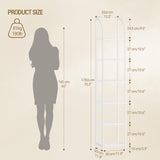 Hzuaneri Bookshelf Narrow Bookcase, Tall Storage Rack with Steel Frame, Display Standing Shelf Unit, Skinny Book Shelf for Study Living Room Home Office, Industrial Style, 6-Tier White BC56013W Hzuaneri