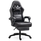 Darkecho Gaming Chair Fabric with Pocket Spring Cushion,Massage Office Chair with Footrest and Linkage Armrests,Ergonomic Adjustable Desk Computer Chair with Headrest and Lumbar Support Black Darkecho