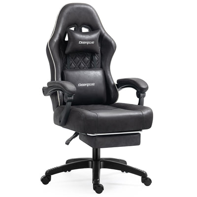 Darkecho Gaming Chair Fabric with Pocket Spring Cushion,Massage Office Chair with Footrest and Linkage Armrests,Ergonomic Adjustable Desk Computer Chair with Headrest and Lumbar Support Black