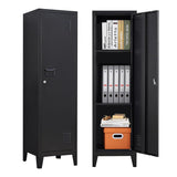 FURSTEL Metal Locker with Doors and Shelves, Locking Storage Cabinets for Small Spaces, Lockers for Employees, Lockable Storage Lockers for Office Garage School Gym FURSTEL
