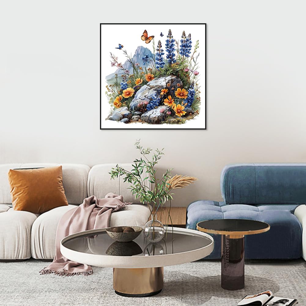 Acudotr Flower Diamond Painting Kits for Adults, 5D DIY Diamond Art Kits for Beginners, Full Drill Diamond Painting Kits for Home Wall Decor, 12x12 Inch Acudotr