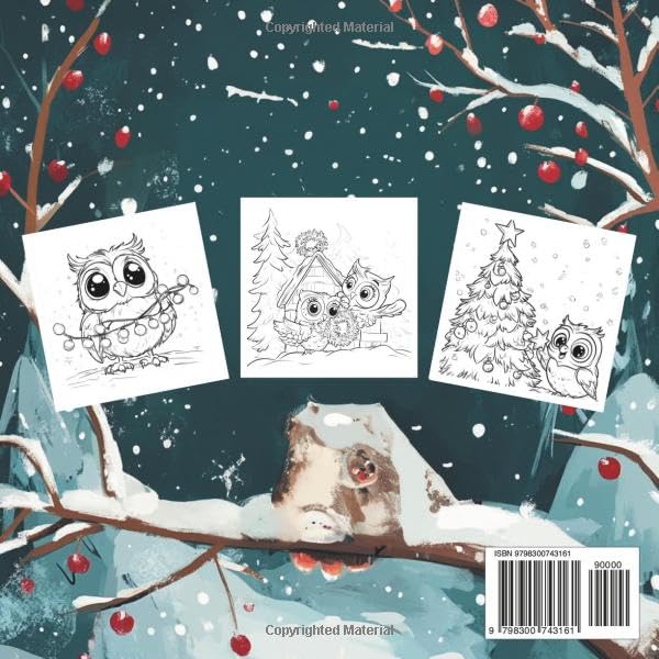 Christmas Owls Coloring Book for Kids: A Christmas Activity Book Majosta