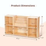 OOOK Montessori Bookshelf and Toy Storage Organizer, 2-Tier Horizontal Bookshelf, 5-Compartment Toy Storage Cabinet with Book Rack, Ideal Choice for Kids Classroom Organizer, Playroom and Daycare OOOK