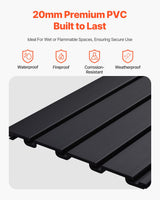 VEVOR Slat Wall Paneling, 4 x 4 ft, PVC Garage Slatwall with Modular Design, Black Slat Wall Easy-to-Install Adjustable Slatwall Panel with Coupling Structure & DIY Cutting, Fits for Storage & Display VEVOR