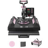 VEVOR Heat Press Machine, 5 in 1 Heat Transfer Machine with 30 oz Tumbler Press, 15 x 15 inch, 360° Swing Away Digital T-Shirt Pressing Machine, Teflon Coating, for T-Shirts/Mugs/Hats/Plates, Black VEVOR