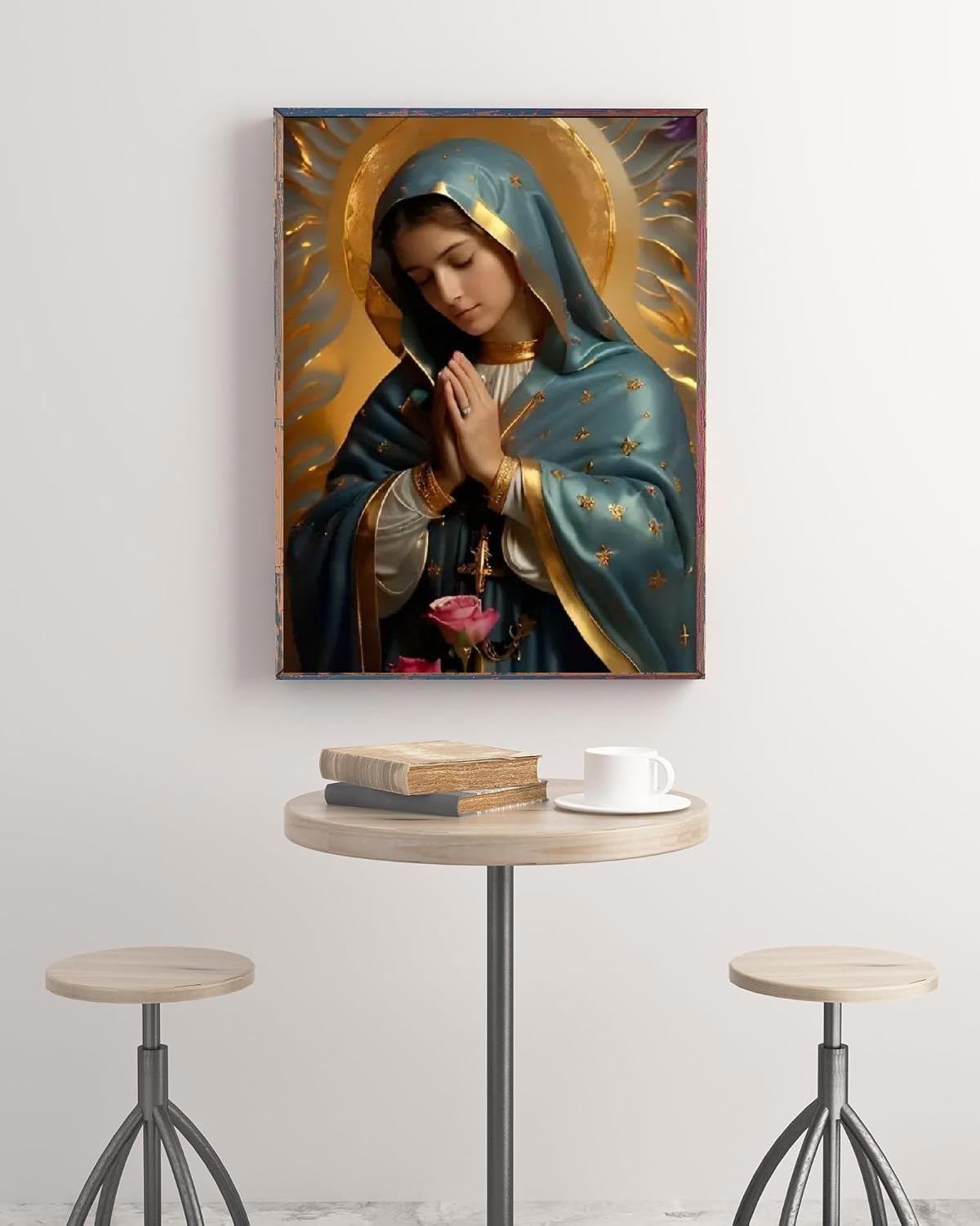 JFYHAB Jesus Diamond Painting Kit, Full Drill 5D Pray Virgin Mary Diamond Dots Arts Crafts Set Religious Belief Diamond Painting with Gem for Adult Beginner Virgin Mary Room Decor 12X16 inch JFYHAB