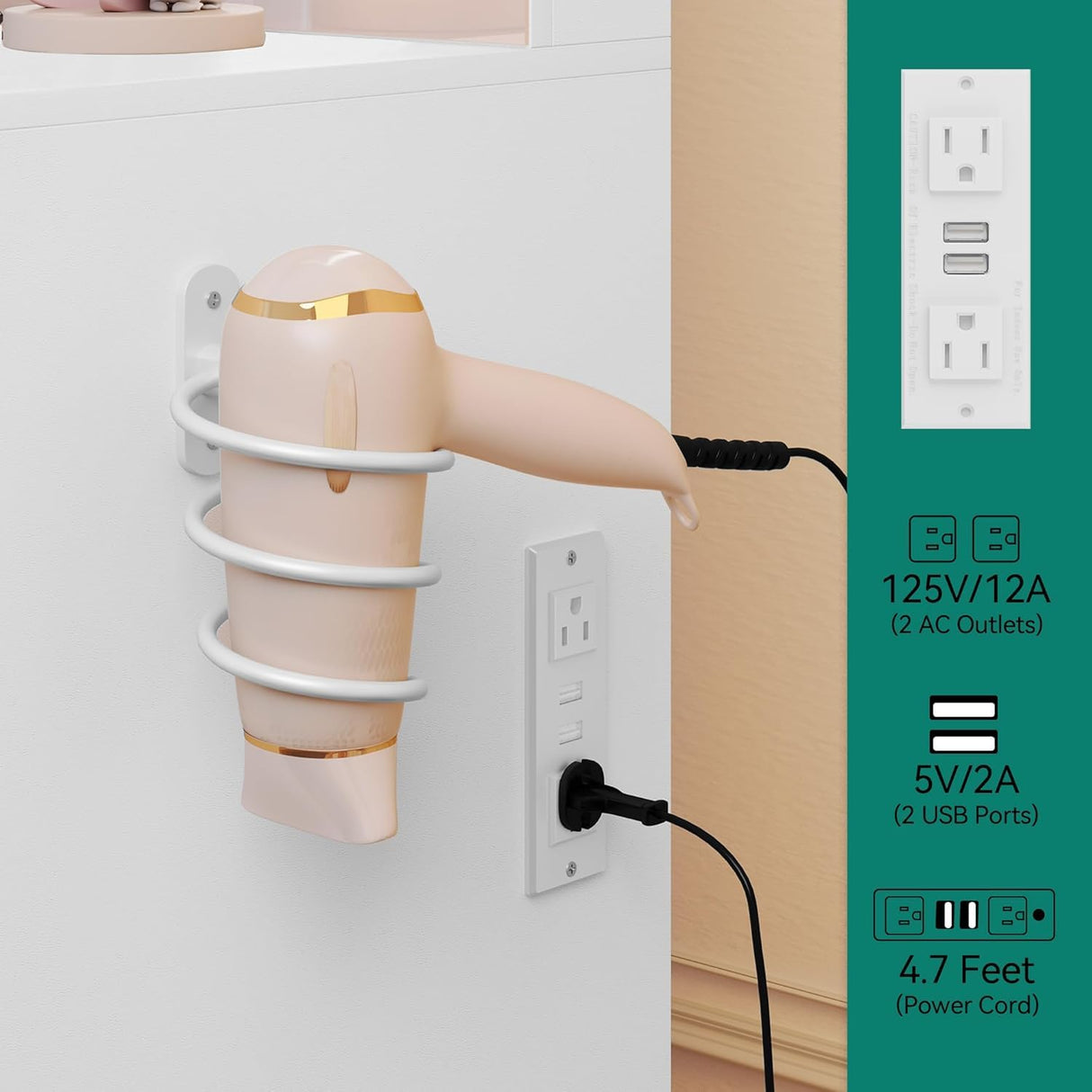 YITAHOME 46'' Vanity Desk with Large LED Lighted Mirror & Charging Ports, 11-Drawer Makeup Table Set with Storage Stool for Dressing Room, 3 Lighting Modes Brightness Adjustable, White Finish YITAHOME