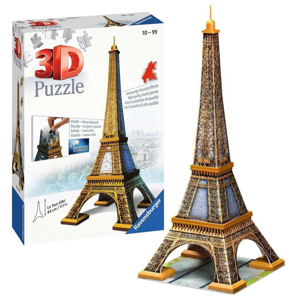 Ravensburger Eiffel Tower 216 Piece 3D Jigsaw Puzzle for Kids and Adults - 12556 - Easy Click Technology Means Pieces Fit Together Perfectly Ravensburger